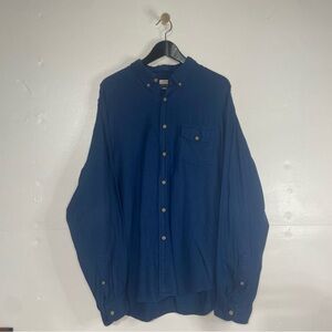 J Crew Long Sleeve Button Up Shirt Mens XL Work Shirt 100% Cotton Blue Pocket